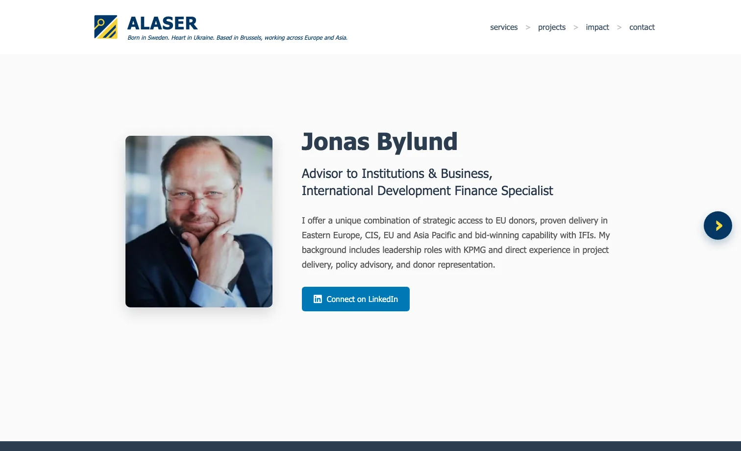 Skarmbild av ALASER startsida.